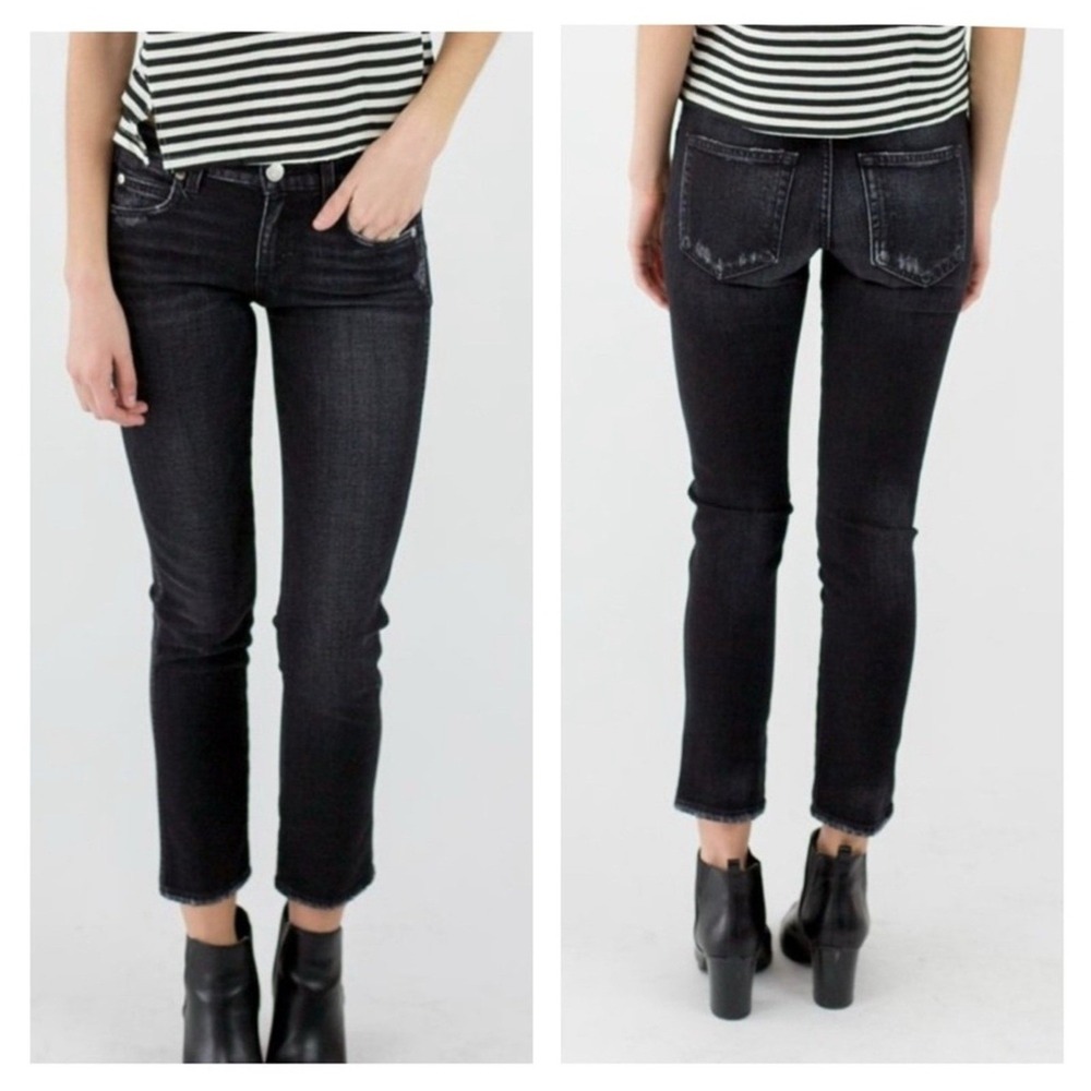 AMO Kate Straight Leg Cropped Jeans Women's 26 Dark Wash